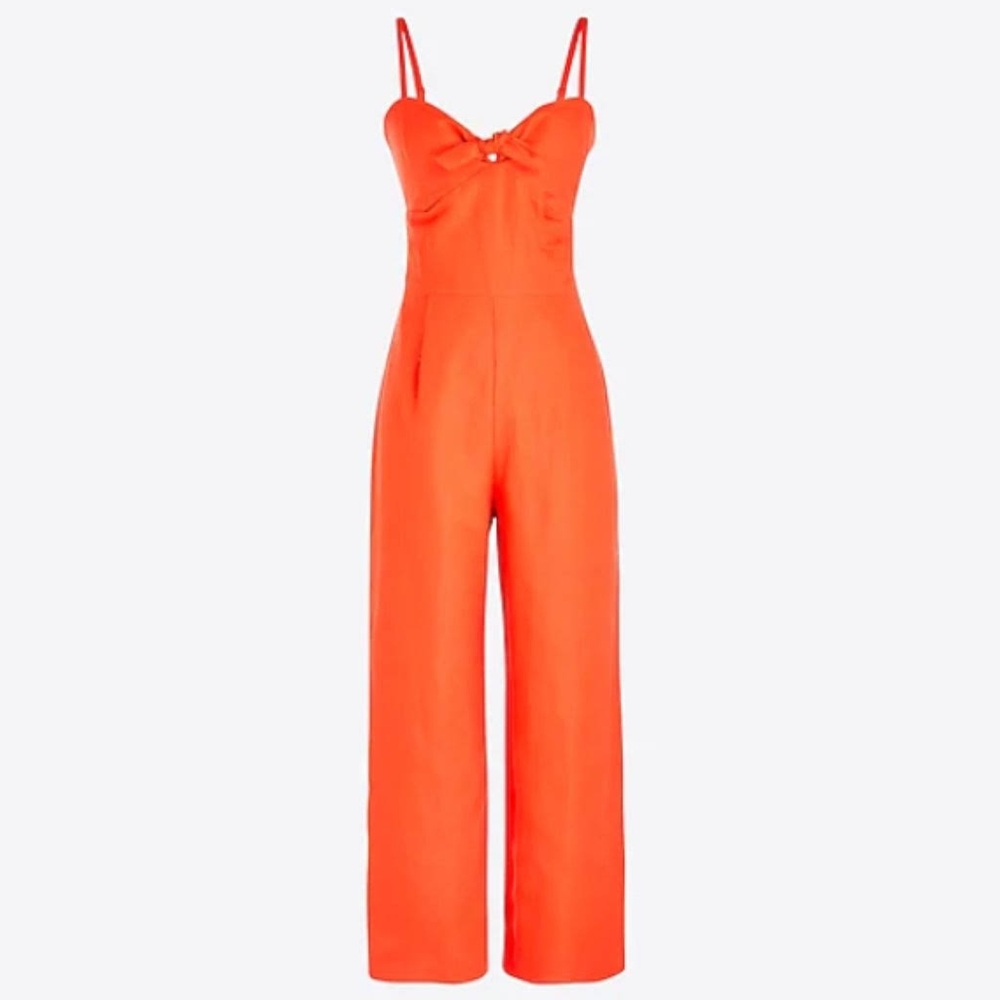 J Crew - Tie Front Linen Jumpsuit - Cerise - 18